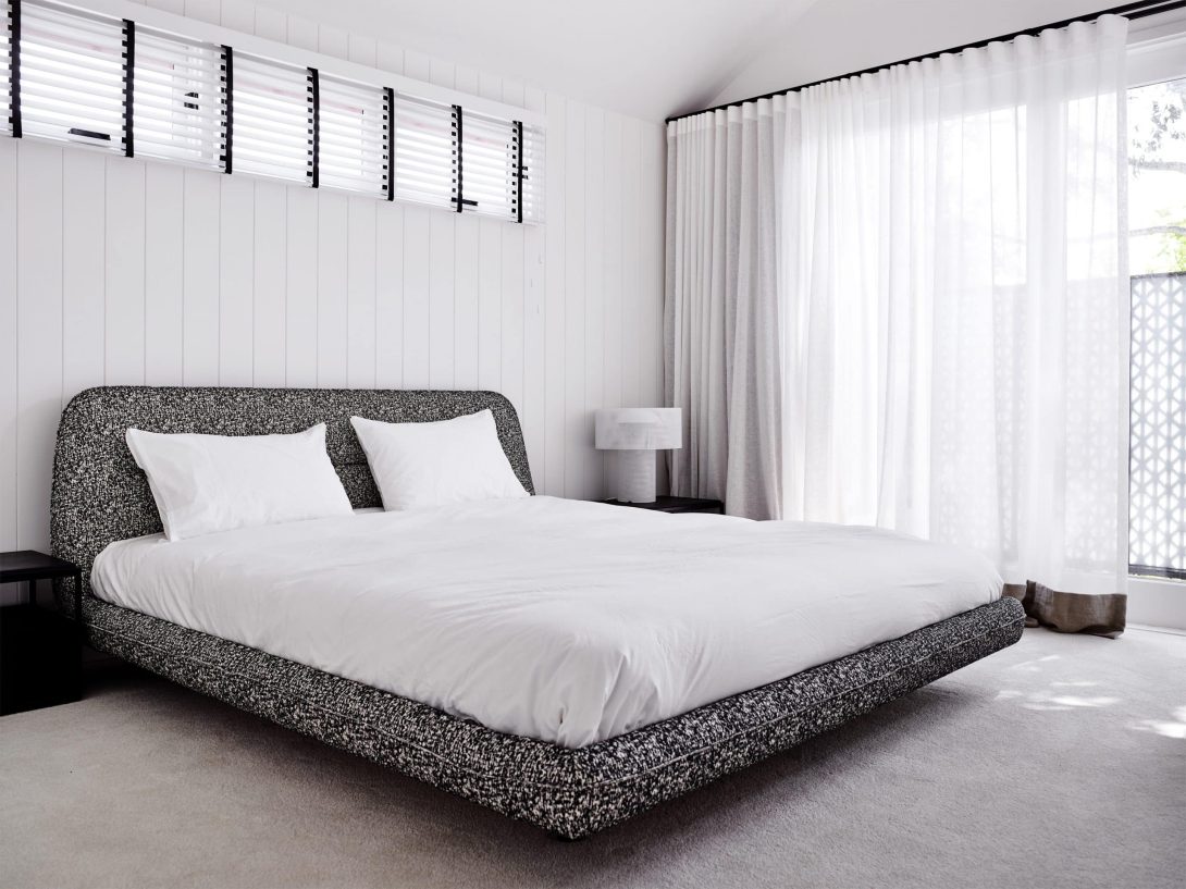 bed promotion upholstered bed modern low profile DOMO