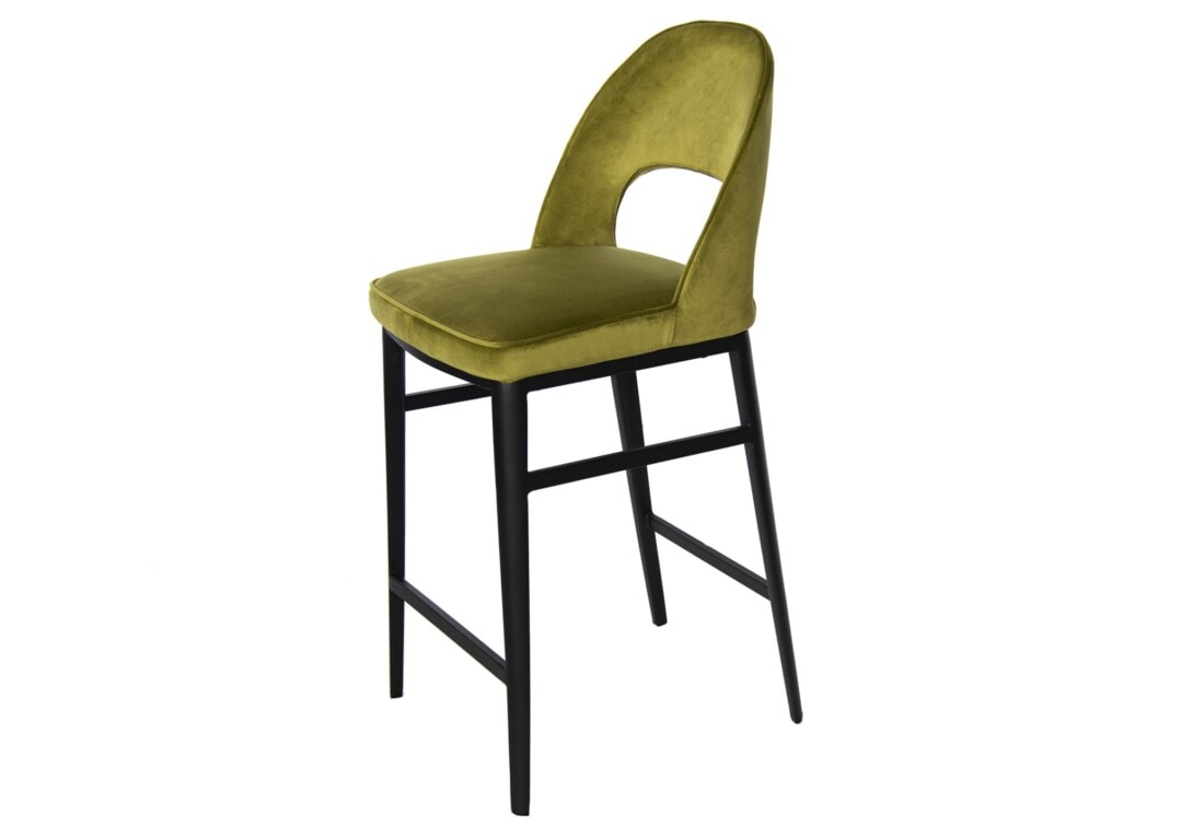DOMO Home: L.A. Barstool in Olive with Black Legs