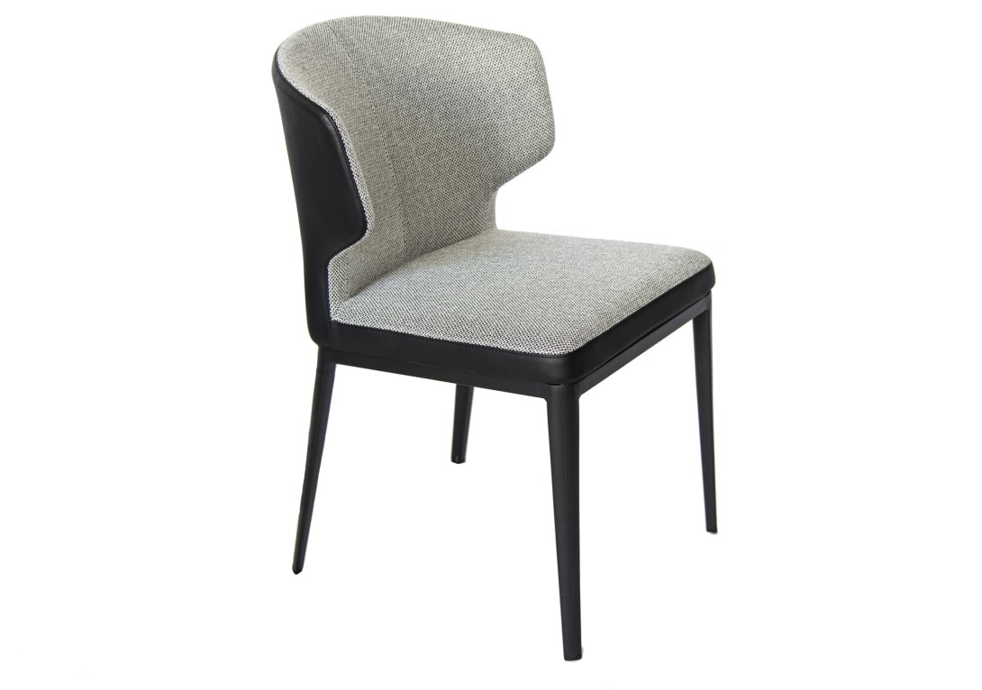 DOMO HOME Phoenix Dining Chair in Light Grey with Black frame