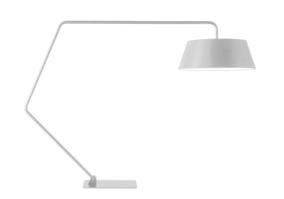 Ligne Roset: Bul Standard Floor Lamp in White (in reading position)