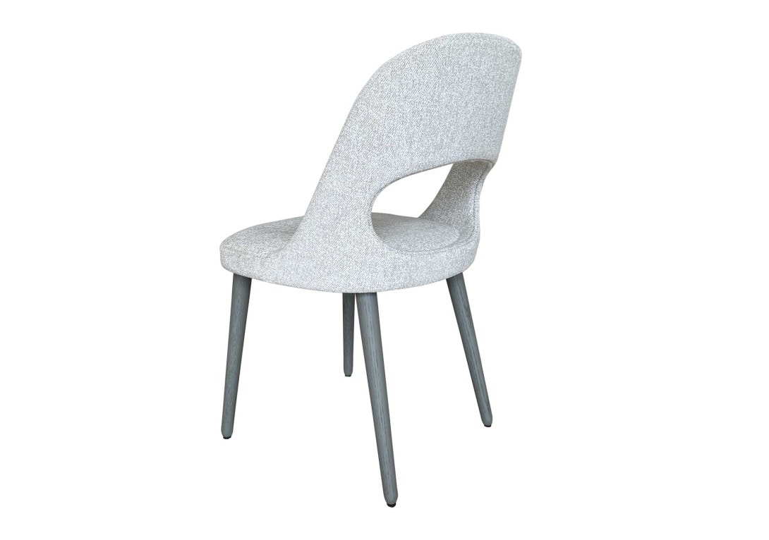 Grey oak leg Contemporary grey textured fabric dining chair Gluck HC28