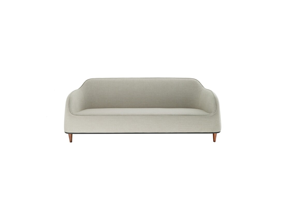 HC28 Bear 3 Seater Sofa in cream fabric minimal lines tub sofa DOMO