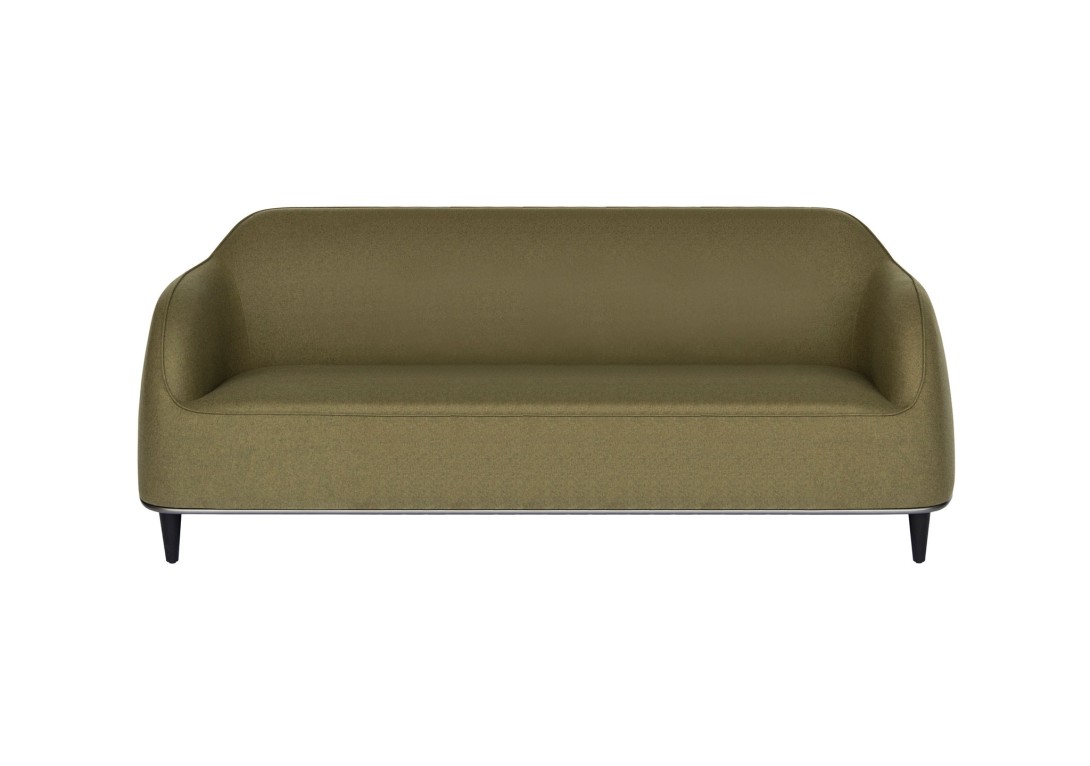 HC28 Bear 3 Seater Sofa in army green felt fabric minimal lines tub sofa DOMO