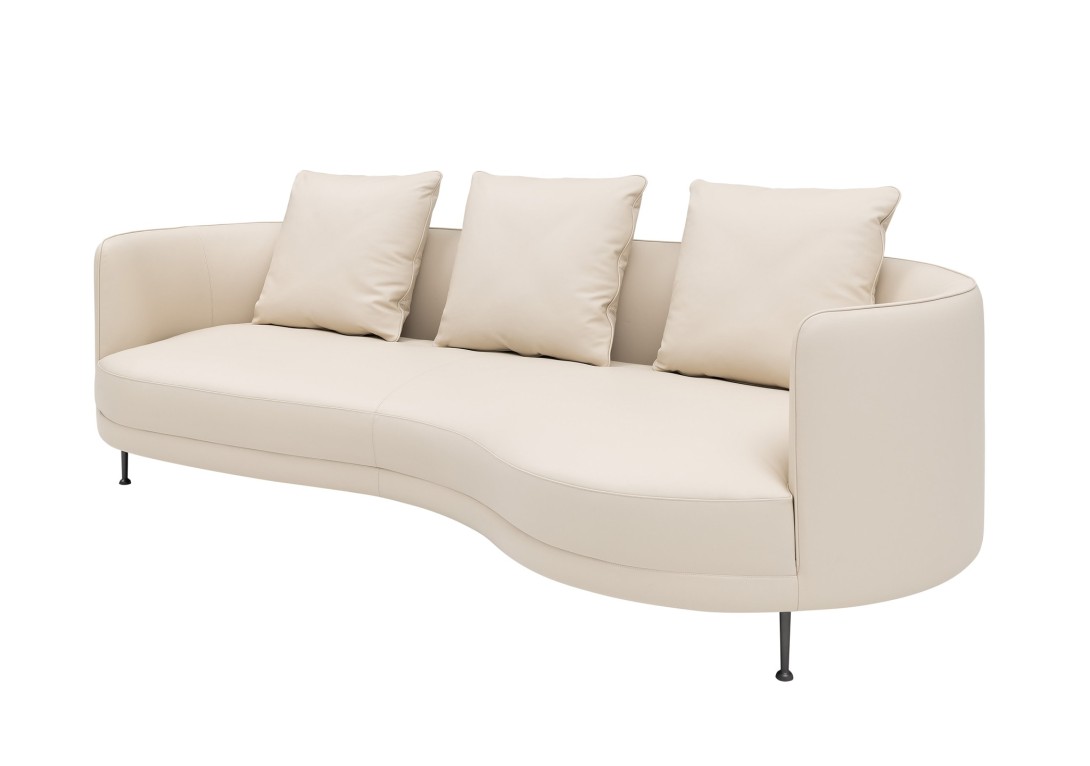 HC28 Young 3 Seater Sofa white curved sofa DOMO