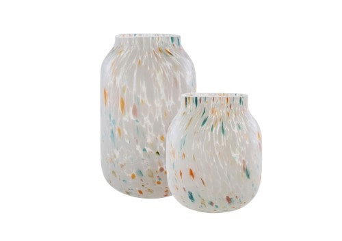 Fila Vase Multi Coloured Blown Glass Ligne Roset Tall and Small