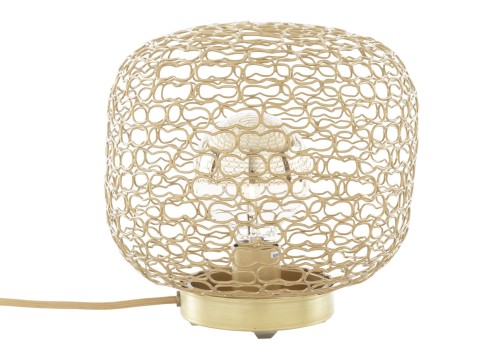 Jali Table Lamp with gold grille
