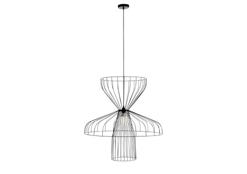 Contemporary Decorative Pendant Lighting Black Wire Parachute Ligne Roset