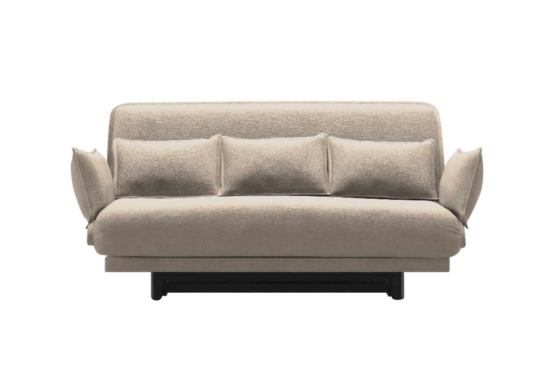 Contemporary Designer Linen Upholstered Colli Sofa Bed Back Cushions Armrests Wittmann