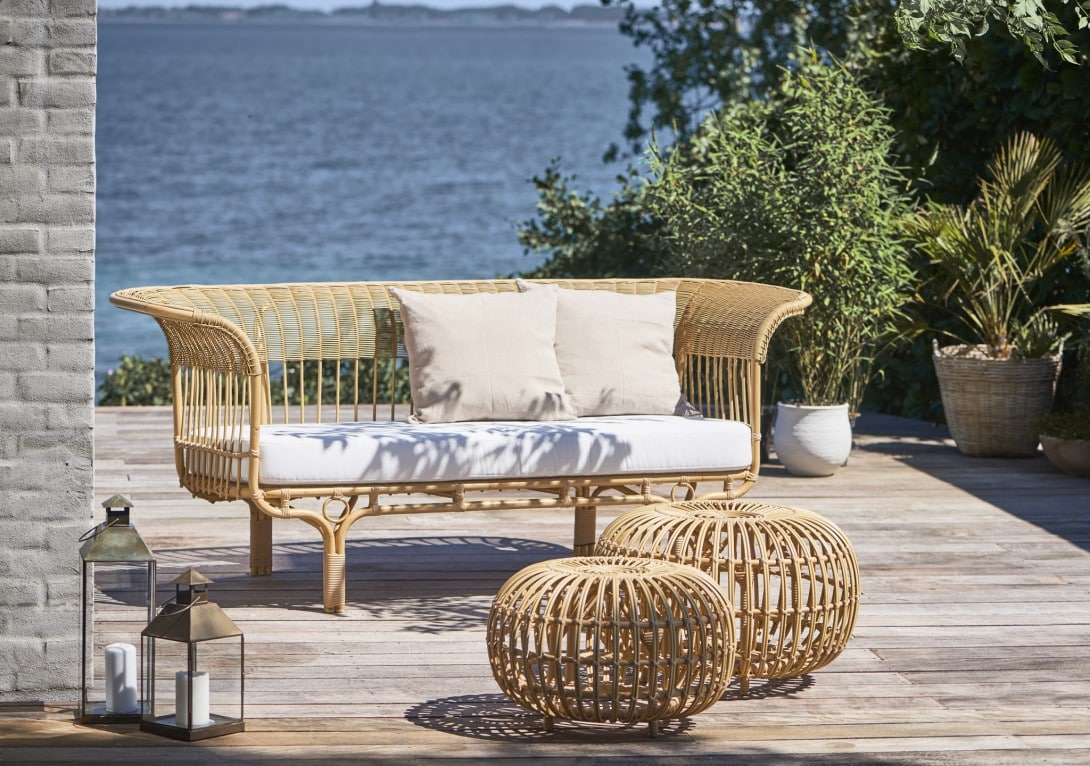 quality outdoor furniture Sika Design Belladonna exterior rattan synthetic ottoman DOMO