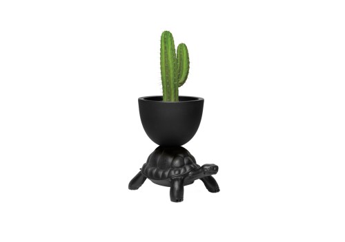 Qeeboo Turtle Carry Planter and Champagne Cooler in Black