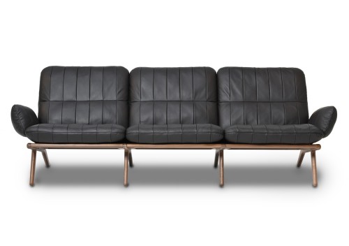 DS-531 3-Seat Sofa - Low Back mid century modern sofa black walnut DOMO