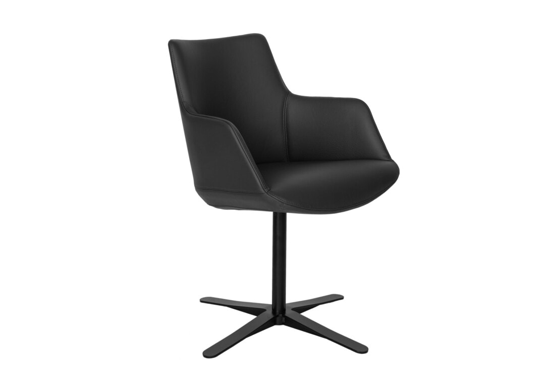 Black Divina Swivelling Chair eco-Leather with Black Base DOMO