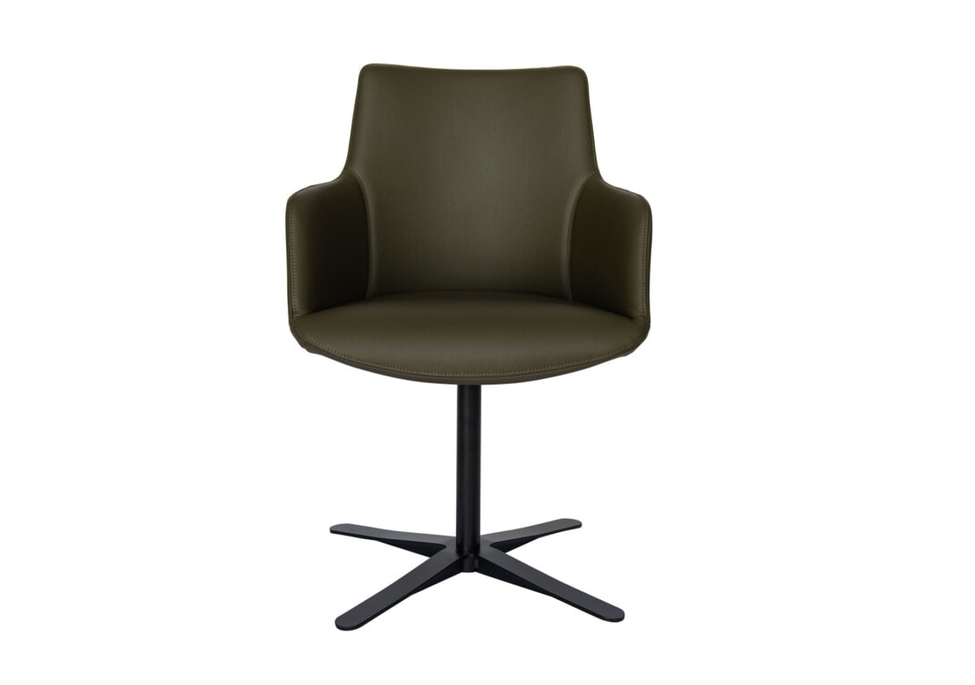 Dark Green eco-Leather Swivelling armchair