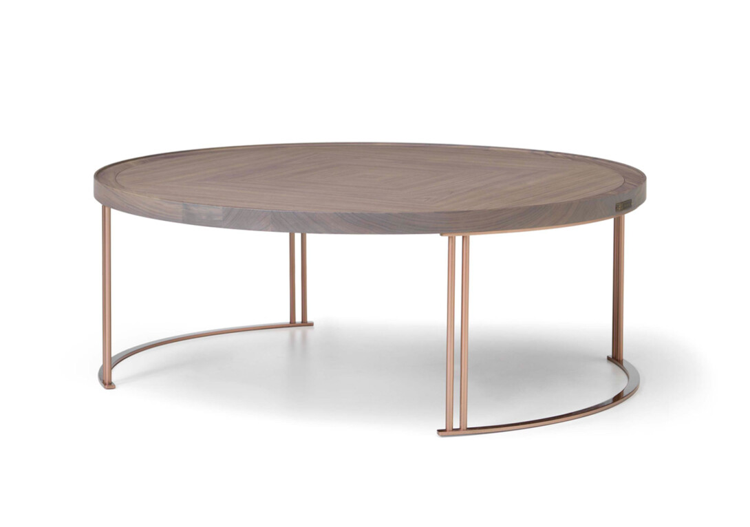 Leonardo Coffee Table Arte Brotto L1040 100 in Walnut Grey with Rose Base