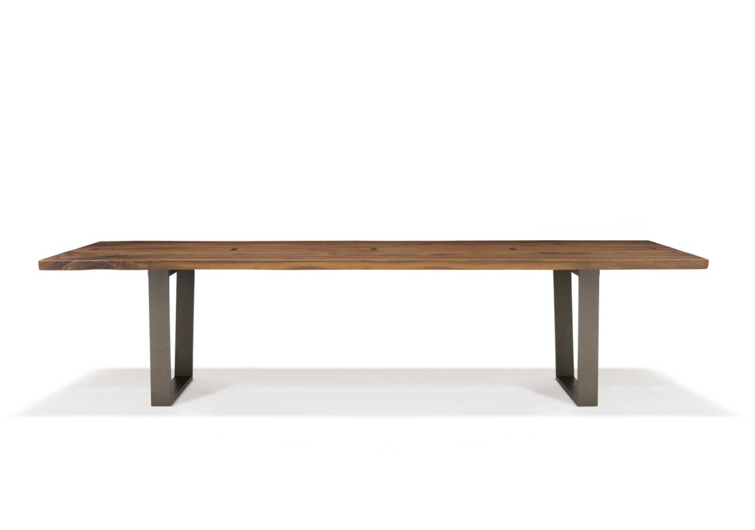 Wood Arte Brotto Vero Dining Table 320cm Walnut Minimal metal legs DOMO