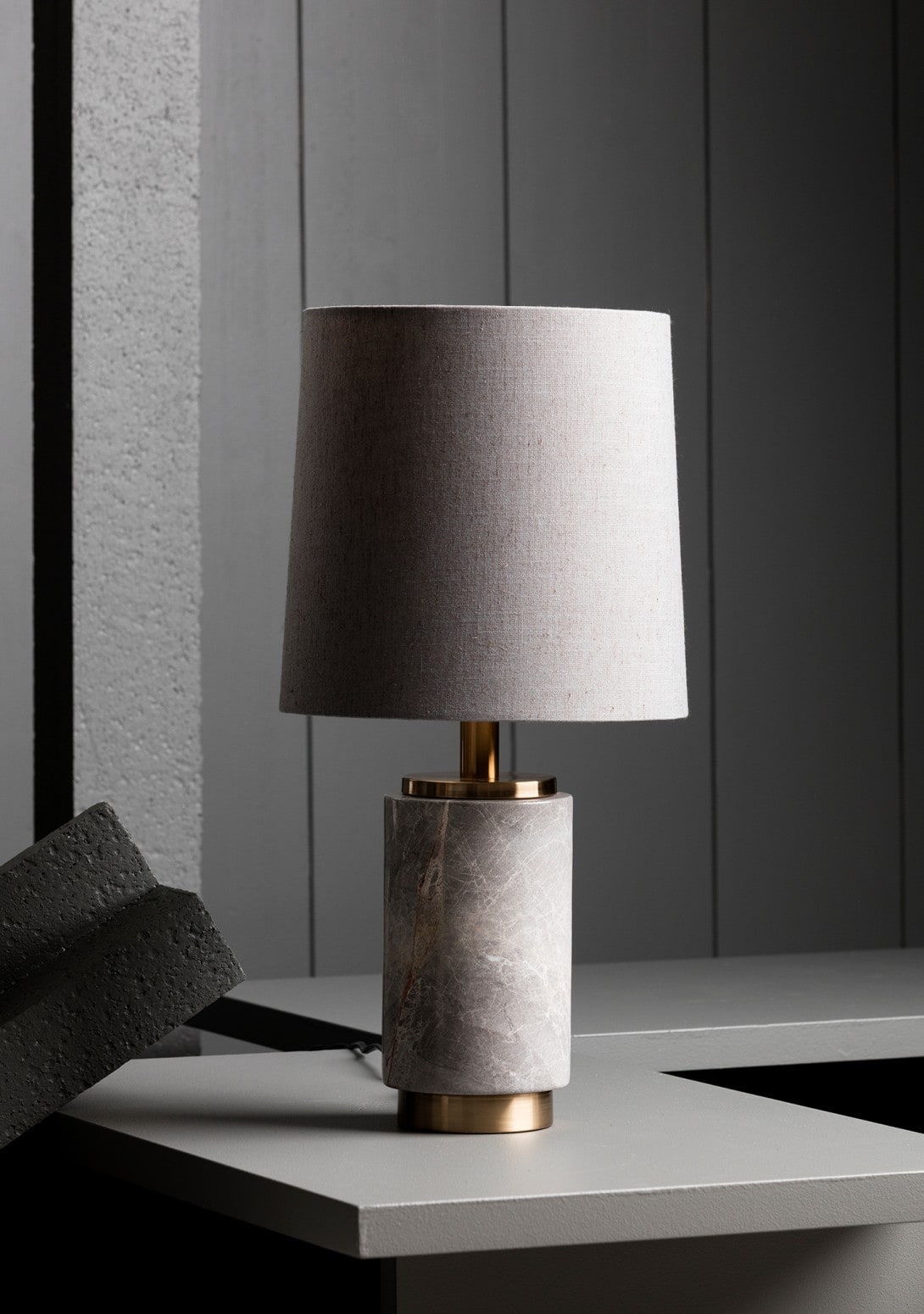 DOMO Home: Axe Table Lamp in Grey Coffee Bronze
