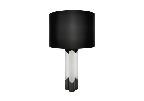 Matte Black Frosted Cylinder Table Lamp Berkeley Lamp