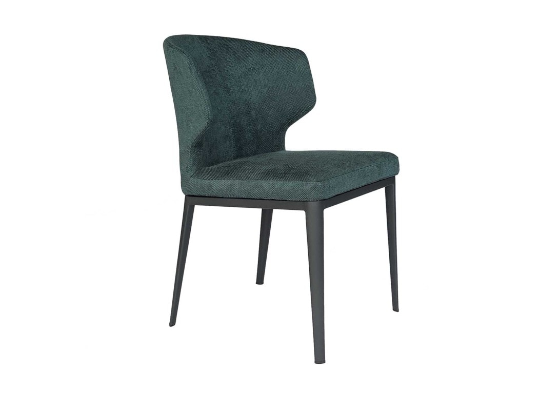 DOMO Home: Phoenix Dining Chair in IVY 69 fabric with Black frame