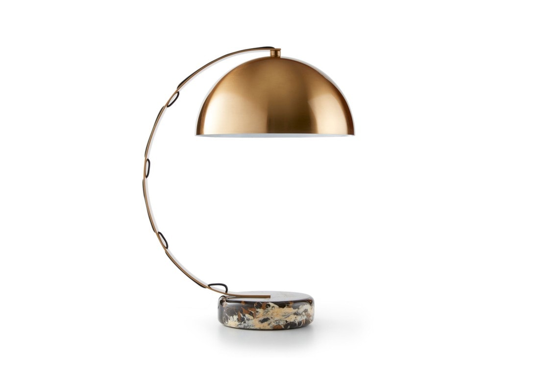 DOMO Home: Phoenix Table Lamp in Bronze marble base curved light