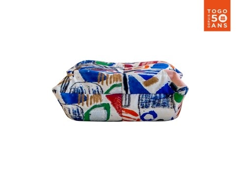 Ligne Roset: Togo Footstool in La Toile de Peintre fabric Limited Edition