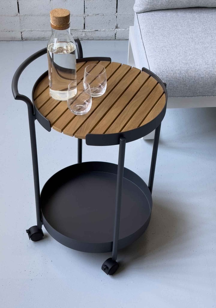 DOMO Home: Bloom Trolley in Charcoal and Teak Top