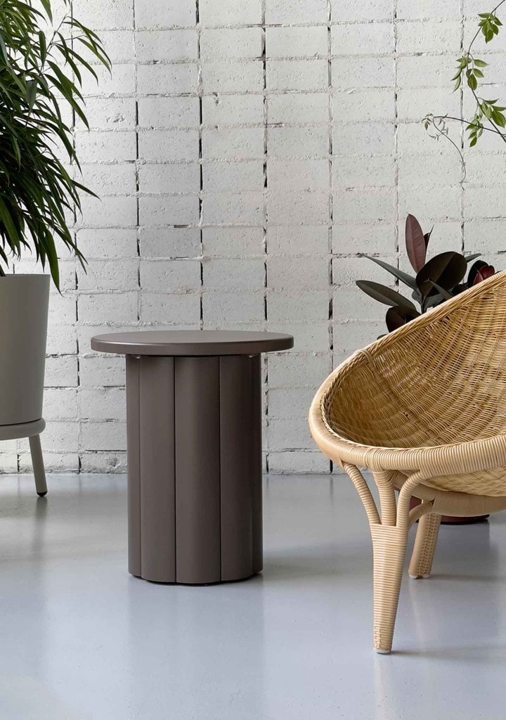 Kun Design: Lotus End Table and Planter, Sika Design: Rana Chair