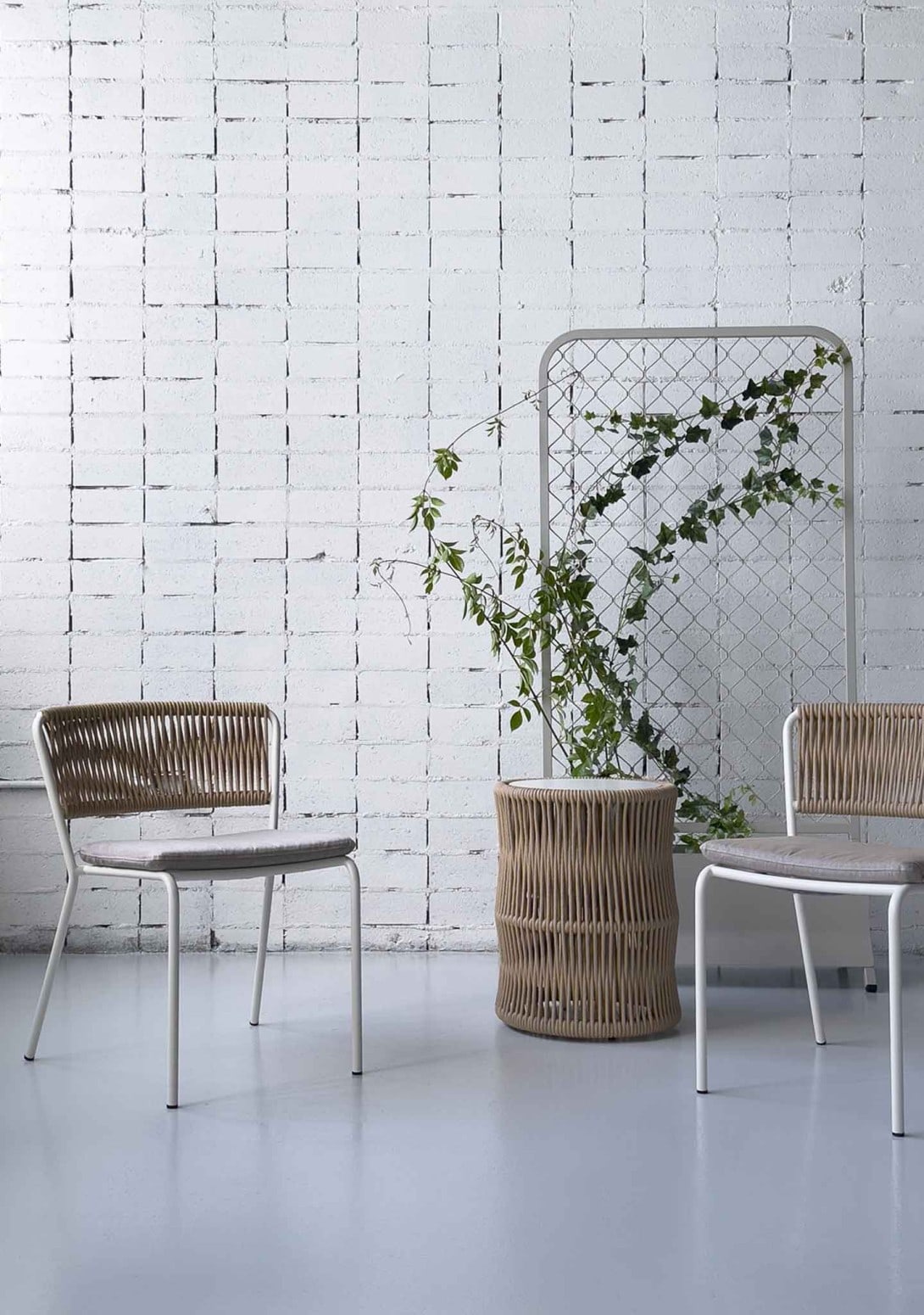 Point: Weave Dining Chair and Side Table, Kun Design: Branch Alu Planter
