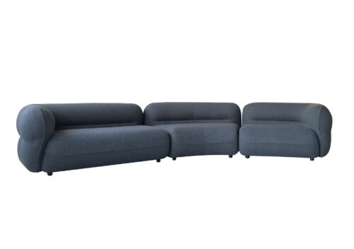 Bufa Modular Sofa Configuration 1 Designer curved, rounded teddy texture sofa. Contemporary sofa design. Modern comfortable 4 seat sofa