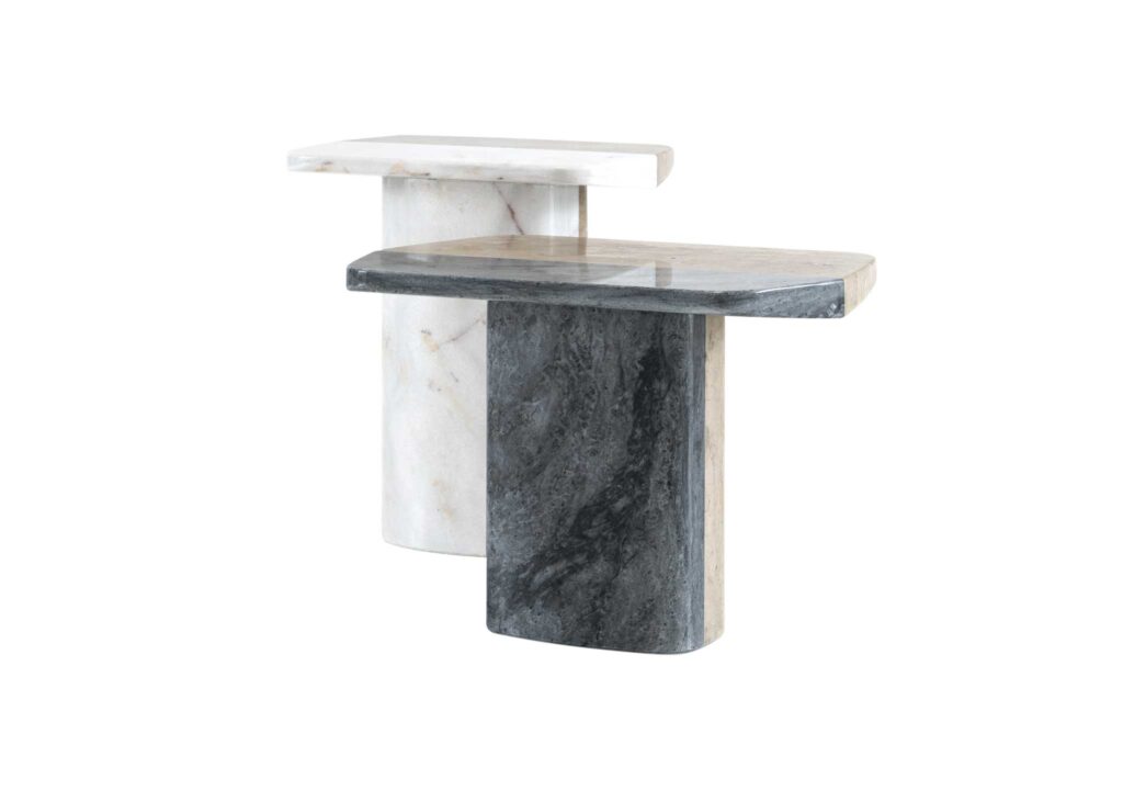 Biscotto Pedestal Table Ligne Roset DOMO marble side table neutral aesthetic